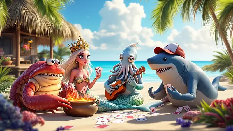 Visual bawah laut untuk permainan tembak ikan mobile